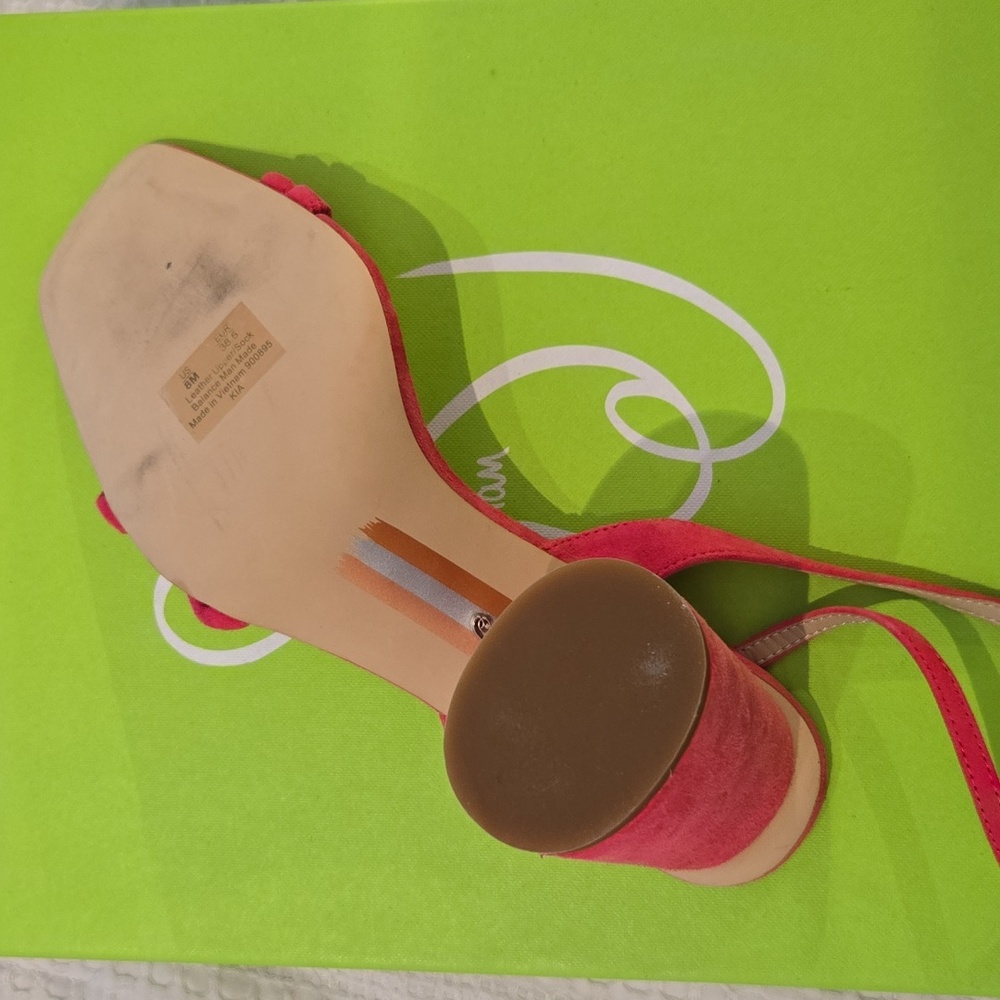 Sam Edelman Kia Suede Sandal Dahlia Pink 8M New - Picture 3 of 5